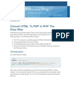 Convert HTML To PDF in PHP