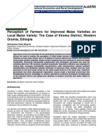 Perception of Farmers For Improved Maize Varieties On Local Maize Variety: The Case of Kiremu District, Western Oromia, Ethiopia