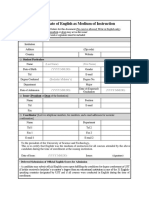 (Form2) Certificate of English As Medium of Instruction