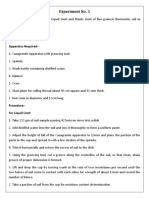 Experiment No. 3: Objective:-To Determine The Liquid Limit and Plastic Limit of Fine-Grained (Bentonite) Soil As