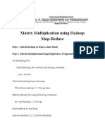 Matrix Multiplication Using Hadoop Map-Reduce