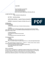 Lesson Plan in MS Excel