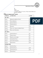 MSC Physics Course Outline