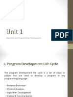 Unit 1: Algorithm and Programming Development