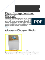 Digital Signage Solutions - Shiningltd: Advantages of Transparent Display