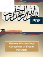 History Terminology Categories of Frozen Products