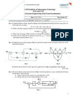 The LNM Institute of Information Technology Ece and Cce ECE 321: Control System Engineering (End-Term Examination)