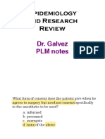 Epidemiology and Research Review: Dr. Galvez PLM Notes