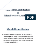 Monolithic Architecture&Microservice Architecture