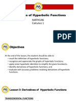 Derivatives of Hyperbolic Functions