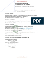 Unit I Classification of Signals and Systems