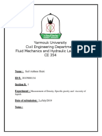 Yarmouk University Civil Engineering Department Fluid Mechanics and Hydraulic Laboratory CE 354