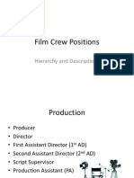 2016 Film Crew Positions (Full Details)