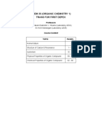 Chem 33 (Organic Chemistry 1) Trans For First Depex: Professors