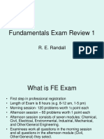 Fundamentals Exam Review 1: R. E. Randall