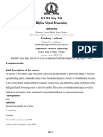 E9 201 Aug. 3:0 Digital Signal Processing: Instructor