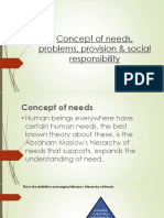 Concept of Needs Problems Provision