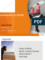 Introduction To Mysql: Tushar Chauhan