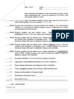 Computer Science Test Rubric - JAVA