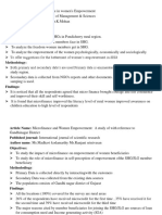 Article Title: Role of Microfinance in Women's Empowerment Published Journal Name:journal of Management & Sciences Author name:S.Sarumathi and Dr.K.Mohan