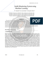 IoT Based Health Monitoring System Using Machine Learning