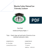 Dr. Ram Anohar Ohiya National Aw University, Lucknow: Final Draft Intellectual Property Rights - I