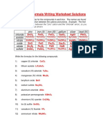 Chemical Formula Writing Worksheet Solutions