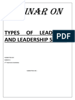 Types of Leadership and Leadership Styles