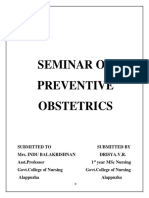 Seminar On Preventive Obstetrics