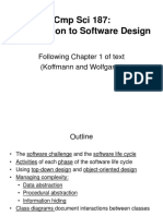 CMP Sci 187: Introduction To Software Design: Following Chapter 1 of Text (Koffmann and Wolfgang)