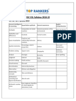 SSC CGL Syllabus 2019