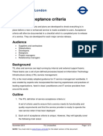 TFL Service Acceptance Criteria