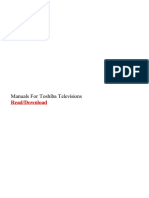 Manuals For Toshiba Televisions PDF