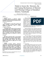 A Descriptive Study To Assess The Stressors, The Level of Stress and Coping Mechanisms of Married Student in Selected Nursing College in Namakkal District, Tamilnadu