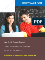 Right To Property - Constituition Law Project Report