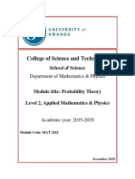 Probability Theory - Year 2 Applied Maths& Physics - 2019-2020 PDF