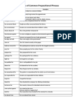 IELTS Examples of Common Prepositional Phrases