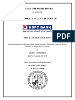 Corporate Salary Account Report For HDFC Bank