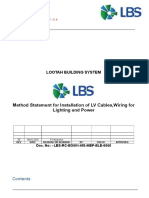 Method Statement For LV Cables, Wiring For Lighting and Power Installation