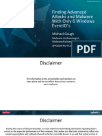 Conf2015 - MGough - Malware Logs Archaelogy - SecurityCompl - AdvnAttacks Splunk PDF