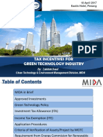 MIDA - Tax Incentives For Green Technology Industry