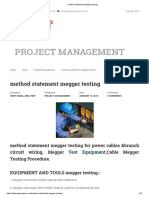 Method Statement Megger Testing