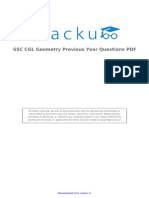 SSC CGL Geometry Previous Year Questions PDF