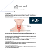 Underactivity of Thyroid Gland (Hypothyroidism)