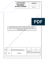 METHOD STATEMENT FOR INSTALLATION of LV SWITCHGEAR AND MOTOR CONTROL CENTERS