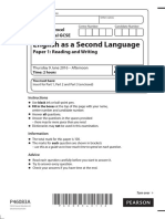 English As A Second Language: Paper 1: Reading and Writing