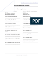 Present Continuous Exercises: Test 2 - Negative Forms