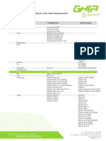 Tabla de Compatibilidad Otg Sintonizador Android: Axis (7") Ghia