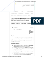 Linux System Administrator With 3-4 Year Experience Resume Linux Storages - Updated