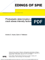 Proceedings of Spie: Photoelastic Determination of Fatigue Crack Stress Intensity Factors